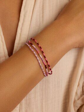 Gorjana Gigi Stripe Glass Bead Bracelet SET - Malibu - One Size